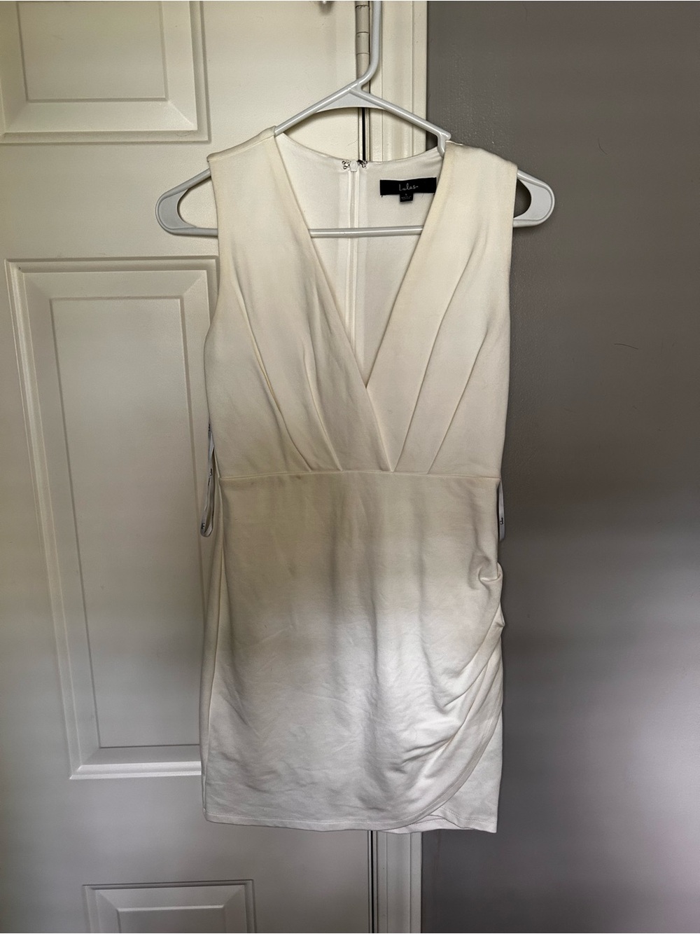 Lulu's Cream V-Neck Sleeveless Mini Dress - Picture 1 of 2
